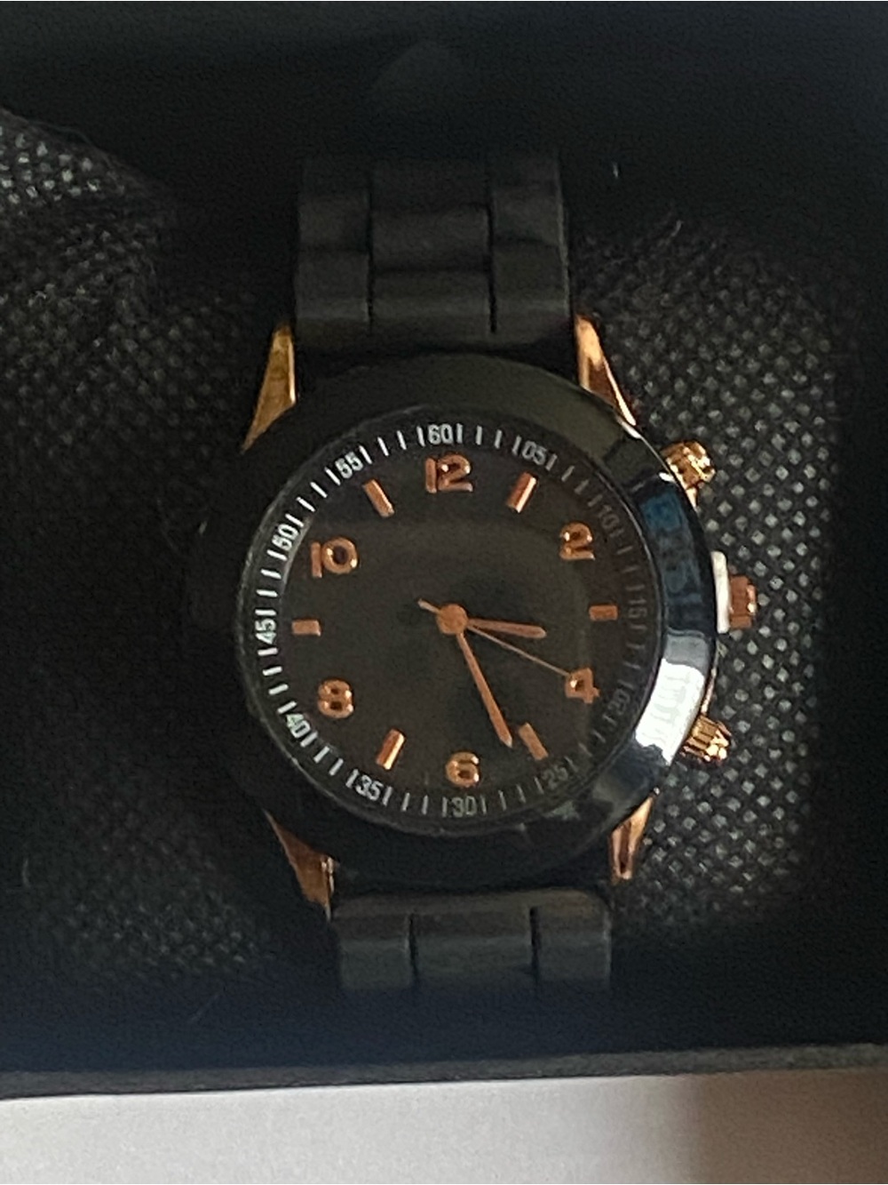 Source Unknown Black and Rose Gold Women's Watch